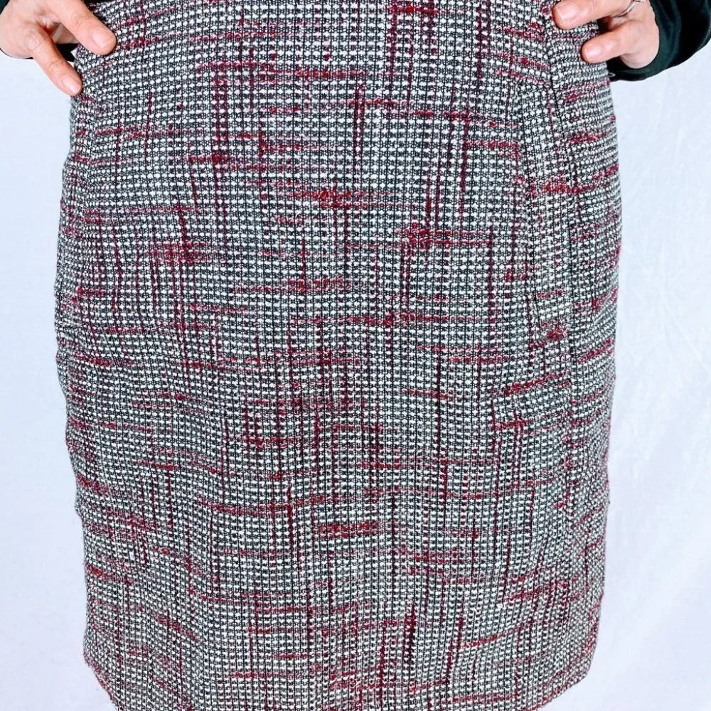 Banana Republic Black Red Tweed Mini Skirt